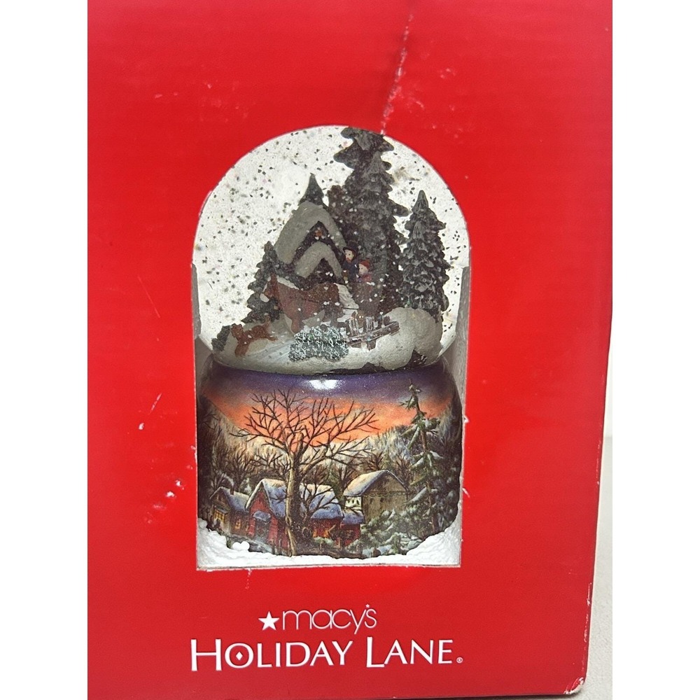 Musical Snow Globe "We Wish You a Merry Christmas" Wind Up Macy's Holiday Lane